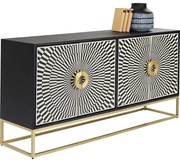 Μπουφές Electro Ξύλο Μαύρο-Λευκό-Χρυσό 160x40x80εκ - Μαύρο