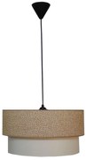 Φωτιστικό Οροφής 14-0279 1/Ε27 Φ40/35x95cm Αμπαζούρ Brown-Cream Heronia Μέταλλο,Ύφασμα