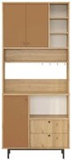 Ντουλάπι Κουζίνας 956LCS3577 88x35,5x205cm Oak-Tile Red Μοριοσανίδα, Μέταλλο