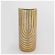 Βάζο Κεραμικό Γκρι &amp; Χρυσό 14.5x14.5x36cm 752-20138 Estheti 752-20138 Χρυσό