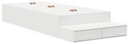 vidaXL Κρεβάτι με αποθηκευτικό χώρο Λευκό 236.5 x 80 x 31.5 εκατοστά