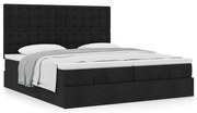vidaXL Οθωμανικό κρεβάτι με στρώματα Μαύρο 180x200cm Ύφασμα