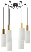 Φωτιστικό Οροφής Κρεμαστό Adept Tube 77-8653 12x300cm 6xE27 60W Gold-White Homelighting Μέταλλο,Γυαλί