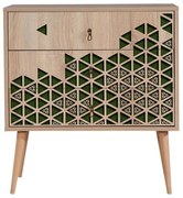 Συρταριέρα Trio 869VEL3429 80x40x90cm Oak-Green
