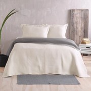 Κουβερλί Allure 02 Double Face (Σετ 2τμχ) Ecru-Grey Ρυθμός Μονό 160x240cm Microfiber