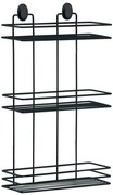 Ραφιέρα Μπάνιου Τριπλή Μαύρο Μέταλλο 30x13x50cm ANKOR