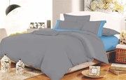 Σετ Σεντόνια Φάσα Polycotton Μονά 160x240εκ. Grey-Sky Blue Komvos Home 7000009-29