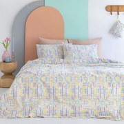 Σεντόνια Υπέρδιπλα (Σετ) Palamaiki Fashion FL6199 Λιλά,Πολύχρωμο ΧΩΡΙΣ ΛΑΣΤΙΧΟ 240x260