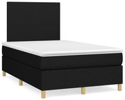 ΚΡΕΒΑΤΙ BOXSPRING ΜΕ ΣΤΡΩΜΑ &amp; LED ΜΑΥΡΟ 120X190 ΕΚ. ΥΦΑΣΜΑΤΙΝΟ 3270234