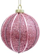 Χριστουγεννιάτικη Μπάλα Ροζ 8cm 224065