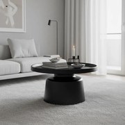 Τραπεζάκι σαλονιού Ginoze Inart μέταλλο σε μαύρη απόχρωση Φ70x38εκ 70x70x38 εκ.