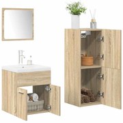 vidaXL Σετ Επίπλων Μπάνιου 4 Τεμαχίων Sonoma Δρυς Επεξεργασμένο Ξύλο