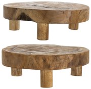 Artekko Woody Riser Πλατό Διακοσμητικό από Ξύλο Teak Φυσική Απόχρωση (30x30x10)cm Σετ/2 Artekko 78345