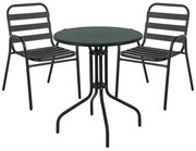 Σετ κήπου - Tραπεζαρία Sussie-Vergo Ι σετ 3τεμ μαύρο μέταλλο-αλουμίνιο Φ60x70εκ 60x60x70 εκ.