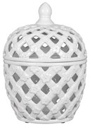 Artekko Artekko Lidded Jar Διακοσμητικό Δοχείο με Καπάκι Κεραμικό Λευκό (21.1x21.1x29.2)cm 1107