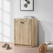 Παπουτσοθήκη-ντουλάπι Ambera σε sonoma απόχρωση 60x36.5x81.5εκ Υλικό: CLIPBOARD WITH 3D PAPER WOOD - MDF 123-000263