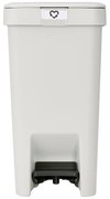 Κάδος απορριμμάτων με πεντάλ Brabantia StepUp 1008476, 10 L, Οικολογικά υλικά, Μεγάλο άνοιγμα, Ανοιχτό γκρι