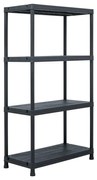 vidaXL Ραφιέρα Μαύρη 100 κ. 60 x 30 x 138 εκ. Πλαστική