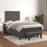 ΚΡΕΒΑΤΙ BOXSPRING ΜΕ ΣΤΡΩΜΑ ΣΚΟΥΡΟ ΓΚΡΙ 120X200 ΕΚ. ΒΕΛΟΥΔΙΝΟ 3137834