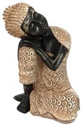 RESTING BUDDHA 2 DECO ΒΟΥΔΑΣ POLYRESIN ΦΥΣΙΚΟ ΜΑΥΡΟ 13,5x12xH18,3cm - 022295 - 022295