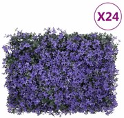  Φράχτης 24 τεμ. Μοβ 40 x 60 εκ. από Τεχνητά Φύλλα