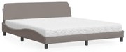 vidaXL Κρεβάτι Taupe 180x200 εκ. Υφασμάτινο