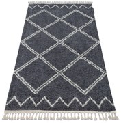Χαλί BERBER ASILA B5970 γκρι / λευκό Φράντζα Βερβερικές Μαροκινό δασύτριχος