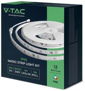 V-TAC Κιτ Ταινίας Magic LED RGB WiFi-Bluetooth 24V DC 13W SMD 5050 60LEDs/m 120° IP65 με Τηλεχειριστήριο και Τροφοδοτικό 23146 (5μέτρα)