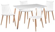 Τραπεζαρία LAVIDA-ART Ξύλο / Μέταλλο / PP Φυσικό/Άσπρο Table:120x80x73 Chair:43x48x7