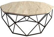 Τραπέζι Σαλονιού Diamond 845HCT5600 90x90x38cm Travertine Beige