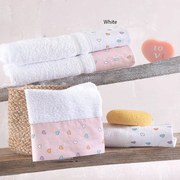 Πετσέτες Παιδικές Tiny Heart (Σετ 2τμχ) White Ρυθμός Towels Set 70x140cm 100% Βαμβάκι