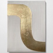 Πίνακας Καμβάς 3D 112RGN1107 50x70cm White-Gold Wallity Κάθετοι Ξύλο, Καμβάς
