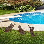 Διακοσμητικό Δαπέδου Κήπου Fam (Σετ 3Τμχ) 565TNL1415 30x43/30x26/40x28cm Rust Aberto Design Μέταλλο