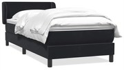 vidaXL Κρεβάτι Boxspring με Στρώμα Μαύρο 80x220 εκ. Βελούδινο