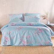 Παπλωματοθήκη Springtime (Σετ 2τμχ) Blue Ρυθμός Ημίδιπλο 160x240cm 100% Βαμβάκι