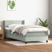 BOX SPRING ΚΡΕΒΑΤΙ ΜΕ ΣΤΡΩΜΑ ΑΝΟΙΧΤΟ ΓΚΡΙ 90X220 ΕΚ. ΒΕΛΟΥΔΙΝΟ 3318057