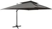 vidaXL Ομπρέλα Κήπου με Διπλή Κορυφή, Ανθρακί 400x300 εκ.