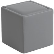 HOMCOM Σκαμπό αποθήκευσης με καπάκι, τετράγωνο σκαμπό υποπόδιο, δερματίνη 40 x 40 x 40 cm Γκρι