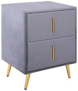 WOODWELL Ε8803,Κ22PASSION  Κομοδίνο με 2 Συρτάρια, Ύφασμα Velure Απόχρωση Γκρι 51x40x65cm Ε8803,Κ22