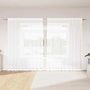 vidaXL Κουρτίνες με κουρτίνες Floral Λευκό 300 x 240 cm Πολυεστέρας
