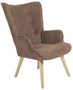 Πολυθρόνα Fluffy pakoworld ύφασμα καφέ-φυσικό 75x69x96εκ