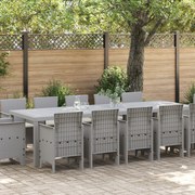 vidaXL Σετ φαγητού κήπου Ανοιχτό γκρι 12 ατόμων Ρατάν πολυαιθυλενίου