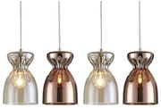 Φωτιστικό Οροφής - Ράγα 77-3719 SE4314-04 Domenico Congac-Copper Glass - Chrome Homelighting Γυαλί