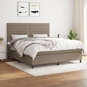 Κρεβάτι Boxspring με Στρώμα Taupe 160x200 εκ. Υφασμάτινο