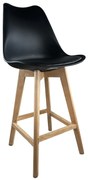 Σκαμπό Bar ArteLibre BRONX Μαύρο PP/PU/Ξύλο 57.5x49x105cm-14600111