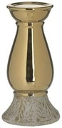 Κηροπήγιο 3-70-685-0256 Φ11x20cm White-Gold Inart Ceramic