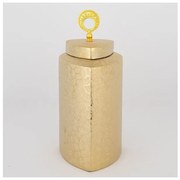 Βάζο Με Καπάκι Κεραμικό Χρυσό 14.5x14.5x32cm 752-20113 Estheti-752-20113-Χρυσό 752-20113