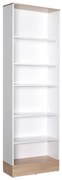Βιβλιοθήκη μελαμίνης Base Megapap χρώμα oak - λευκό 60x26x197εκ.-GP009-0146