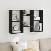 Ραφιέρα Τοίχου Μαύρο 96x18x60 εκ. από Επεξεργασμένο Ξύλο - Μαύρο