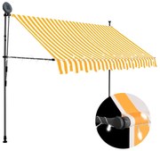 Τέντα Συρόμενη Χειροκίνητη με LED Λευκό / Πορτοκαλί 300 εκ. 145859